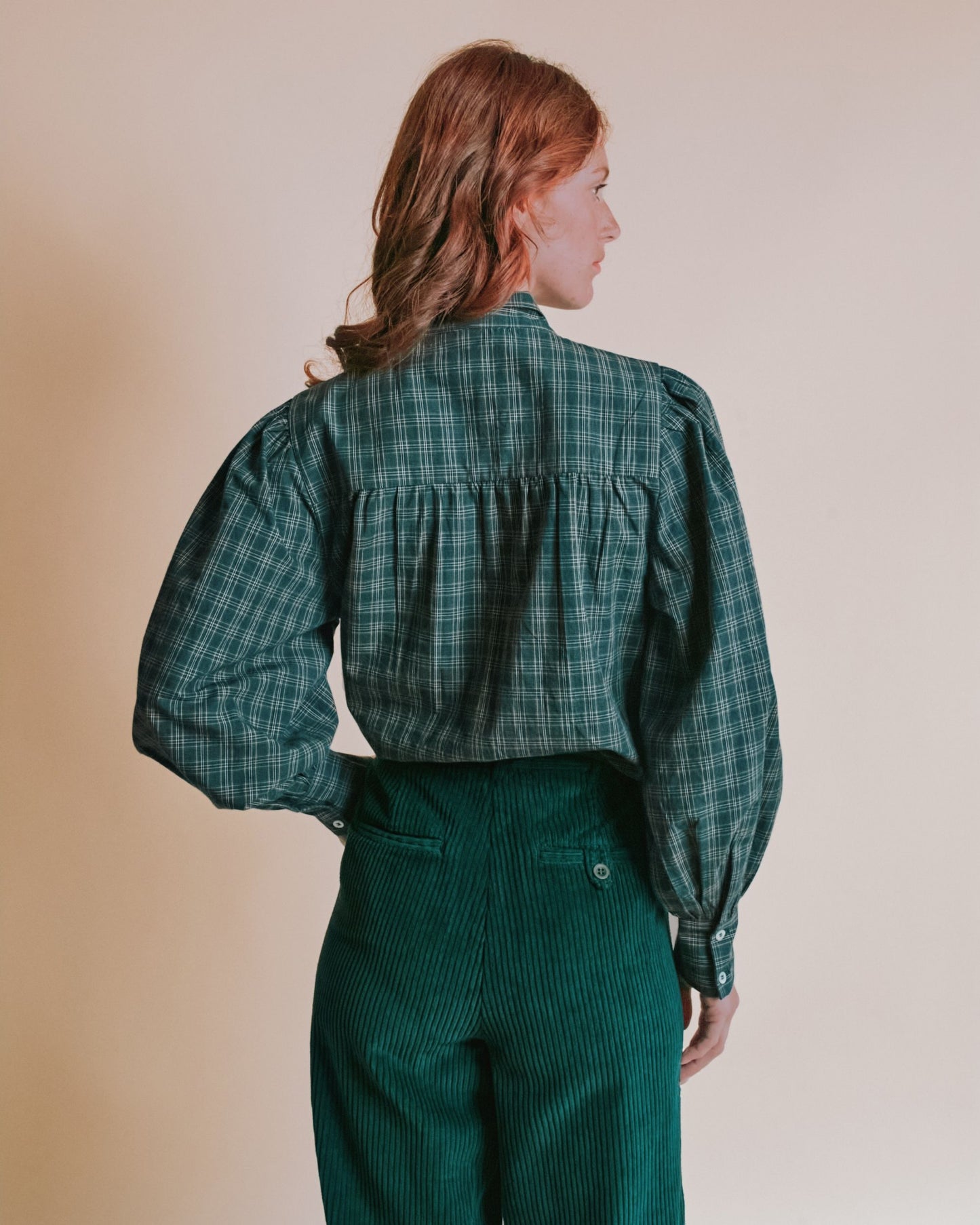 Pantalon - Velours cotelé vert forêt