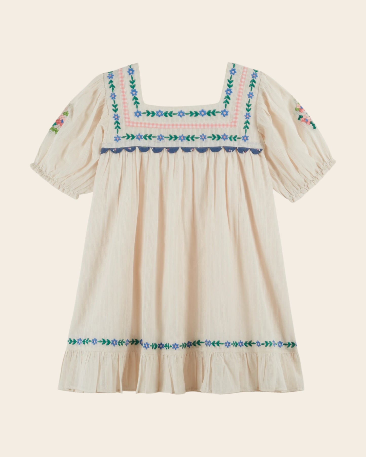 Robe - Brodé crème