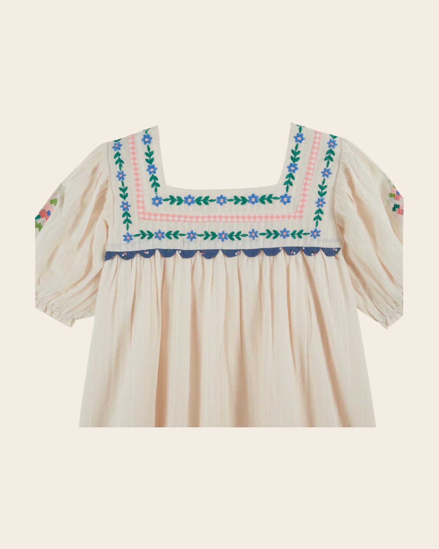 Robe - Brodé crème