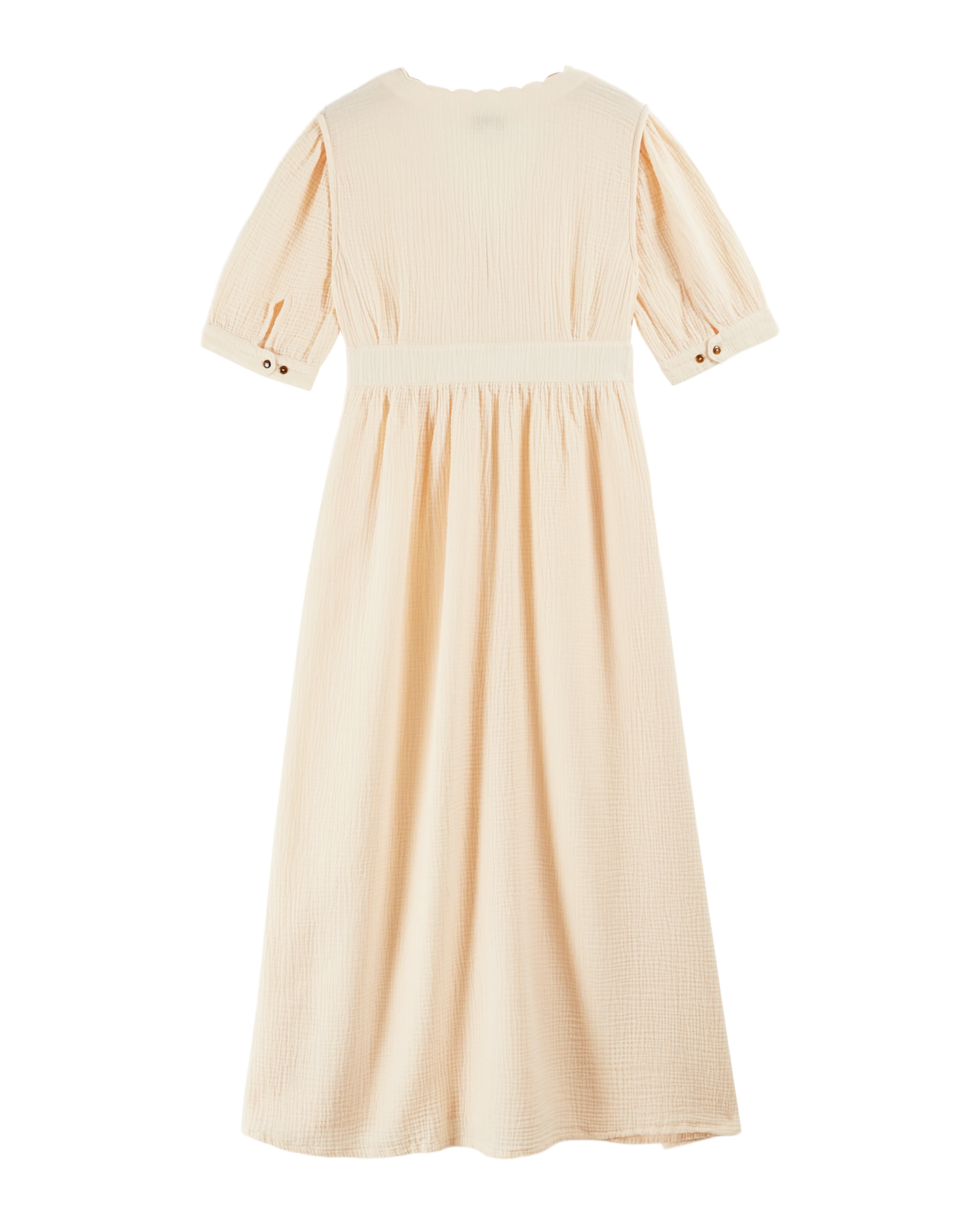 Long cream cotton gauze dress